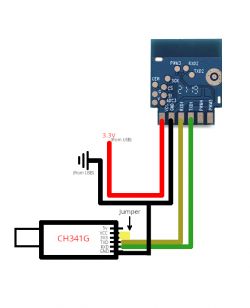 Connection diagram for CH341A with an external power source.
