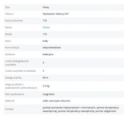 Stacja pogodowa (temperatura+wilgotność) RF z trzema czujnikami - EN8822-D