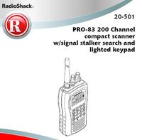 Radio Shack PRO 83 VHF UHF Scanner Reciever Draft Manual