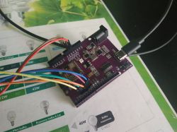 ESP S3 UNO board connected to various cables and USB power.
