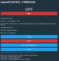 Screenshot of the OpenRTL87X0C software interface with the toggle switch turned off.