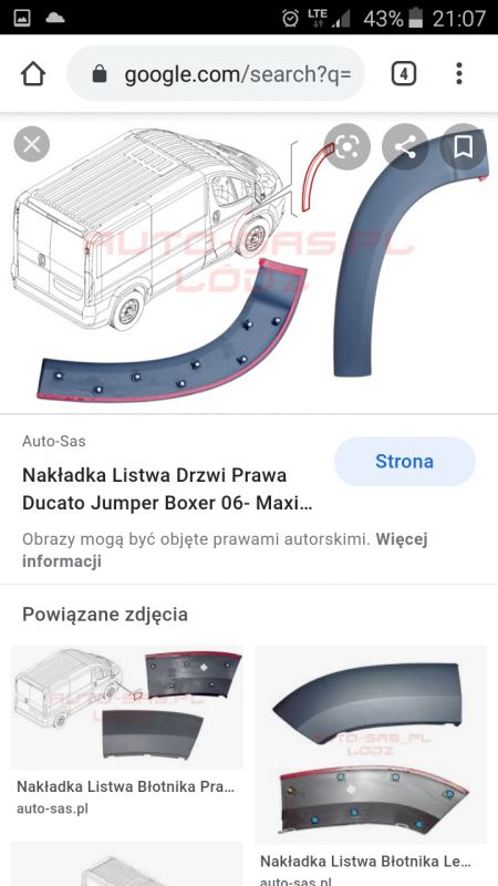 Fiat Ducato 2015 - montaż plastikowych osłon nadkoli