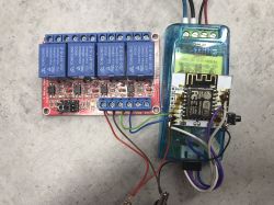 Connection of ESP8266 and PZEM 004-t Modules with Relay ESP8266 and PZEM 004-t modules connected to a 4-channel relay