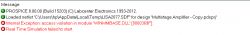 Screenshot of an error message in the Proteus software.