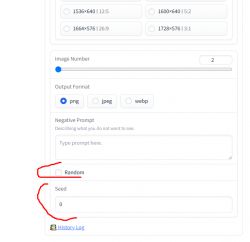 Screenshot of settings interface with an option to set the Seed value.