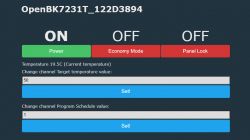 User interface of OpenBK7231T temperature management system.