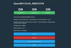 User interface for OpenBK7231N with three active switches.