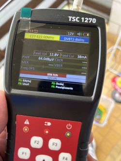 Miernik Amiko TSC 1270 nie pokazuje parametrów kanału 27, TV odbiera MUX 3 - 45km od PKiN/Raszyna