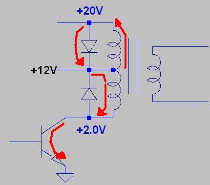12vdc to 230 vac inverter freewheeling diode burning.