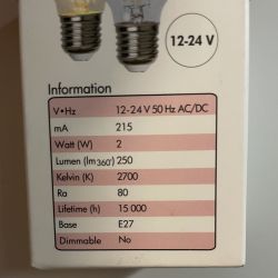 Duży prąd startowy zewnętrznych LED 12-24VAC/DC E27 2W, zasilacz 12VDC 54W z czujnikiem zmierzchu
