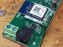 Close-up photo of a PCB with a CB3S module installed.