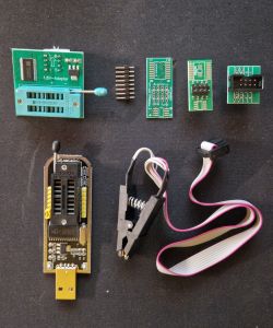 CH341A USB Programmer with EEPROM adapters and SOIC test clip USB CH341A programmer set with adapters and SOIC clip