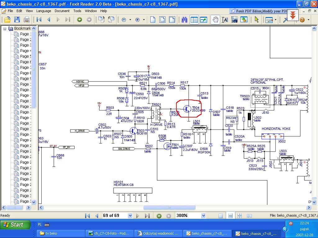 Tv beko - uszkodzony 2SD2499 - elektroda.pl