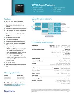 Qualcomm QCA400x chip datasheet with block diagram and technical specifications