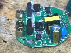 Interior of Appio 9605 Switch PCB Interior of the Appio 9605 switch PCB with electronic components.