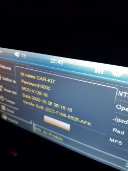 Car radio 7010b screen with software settings.