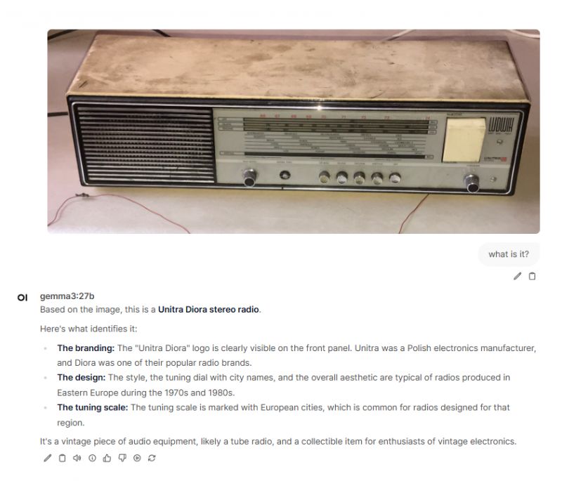 Unitra Diora Radio Vintage Unitra Diora stereo radio with control panels and station scale.