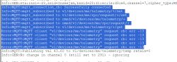 MQTT Logs with Publishing Errors Screenshot of MQTT logs showing errors when publishing telemetry data.
