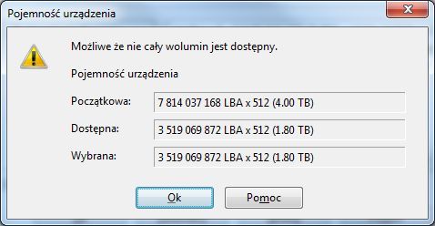 HGST HDN724040ALE640, tablica partycji HGST HDN724040ALE640, tablica partycji