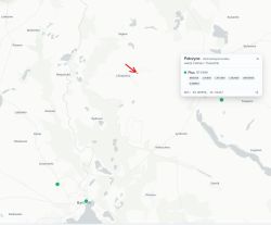 Mapa okolic Chrapowa z czerwonym znacznikiem i oknem stacji Plus „Pełczyce”