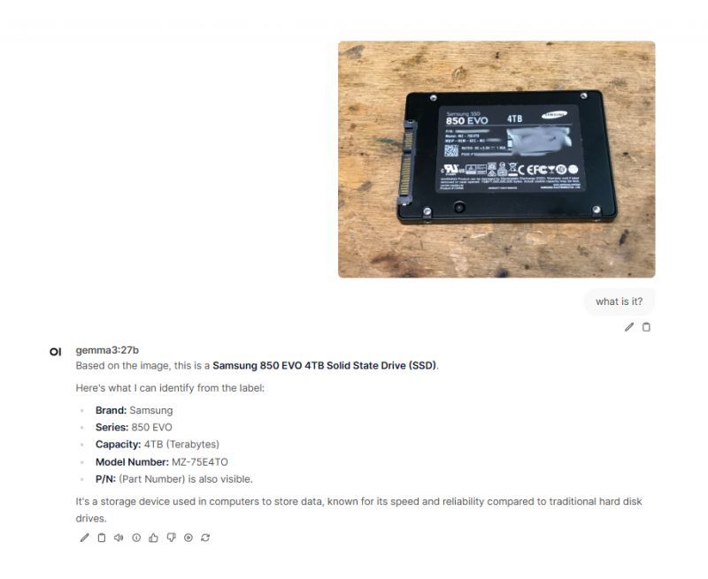 Samsung 850 EVO 4TB SSD Image showing a Samsung 850 EVO 4TB SSD on a wooden surface.