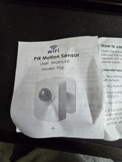User manual for WiFi motion sensor, model P06.