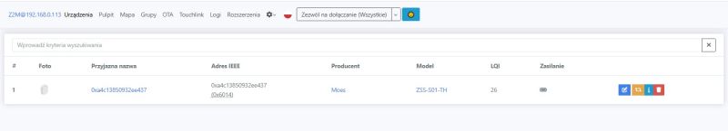 Tiny wireless temperature and humidity sensor on Zigbee - MOES ZSS-S01-TH-C-MS