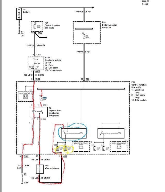 Ford Focus MK2 - Przestały działać automatyczne światła mijania (jazdy dziennej)