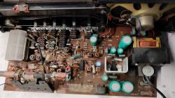 Interior of an old Polish radio receiver UNITRA Sniezka R-207