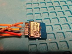 WB2S Module with Soldered Wires WB2S module with soldered wires on a blue mat.