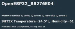 ESP32 interface with temperature and humidity readings from SHT3X sensor without a humidity unit.