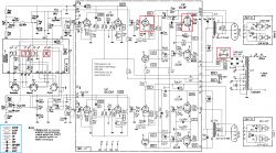 Symbole i elementy na schemacie ideowym wzmacniacza radiowego - rezystory, kondensatory, AutoCAD