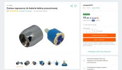 Shower valve repair kit on an online store page.
