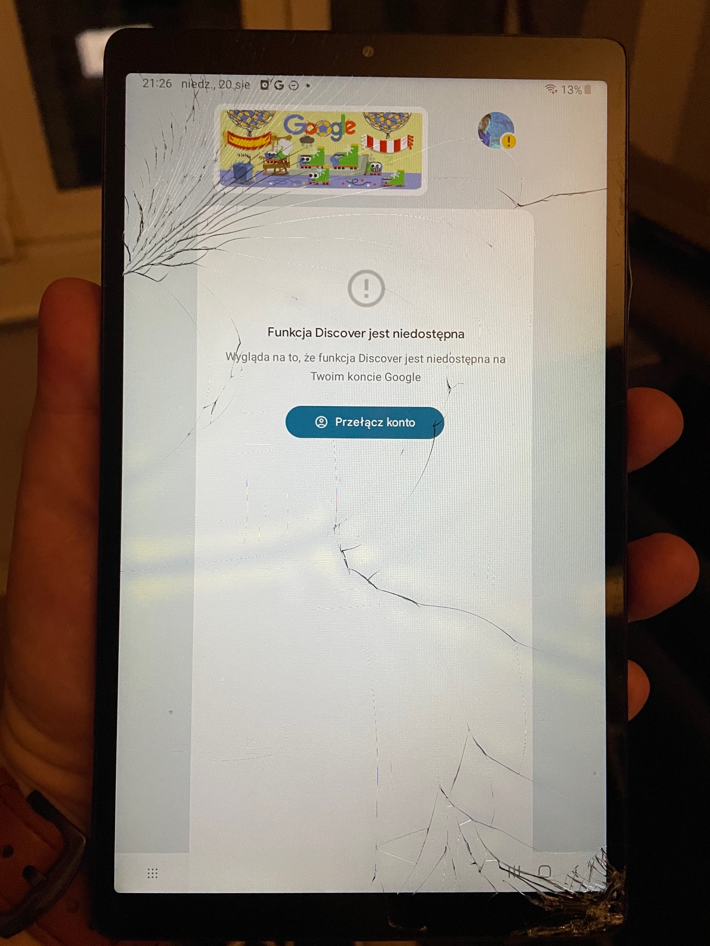 [Sprzedam] SAMSUNG SM-T220 - potrzaskana szyba, sprawny.