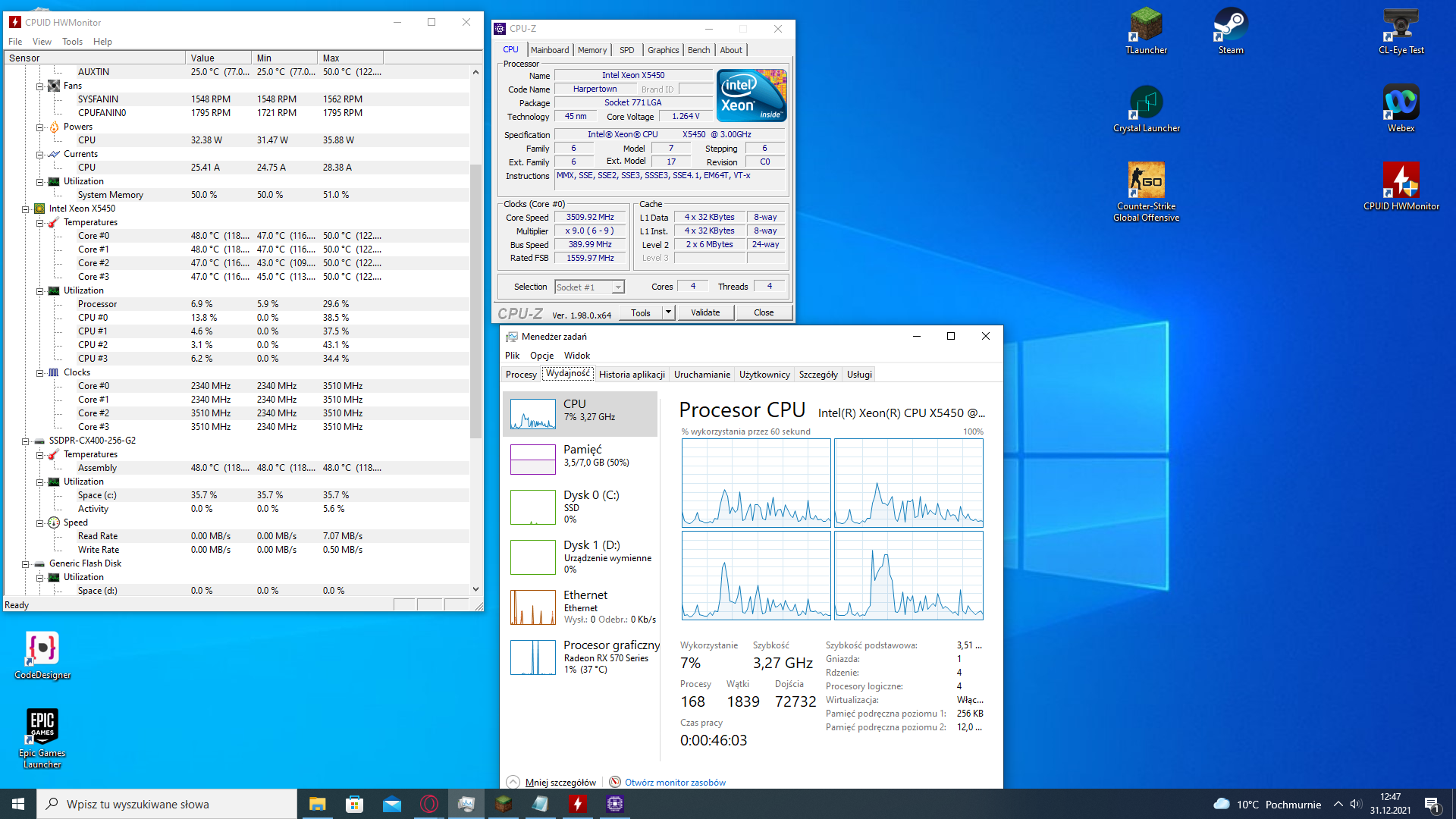 [Rozwiązano] Błąd EXCEPTION_ACCESS_VIOLATION po podkręceniu procesora Xeon X5450 nie uruchamia