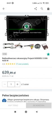 Konfiguracja radia z Androidem po resetowaniu ustawień fabrycznych - VW Polo, kamera cofania