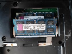 Kingston RAM Modules in a Laptop Two Kingston RAM modules installed in a laptop.