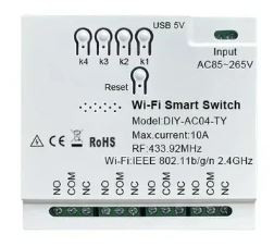 Using 433MHz RF Receiver with OpenBK on Smart Switch 4ch TYWB 4ch-RF Device