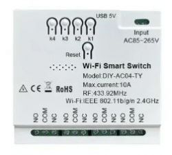 Wi-Fi smart switch model DIY-AC04-TY