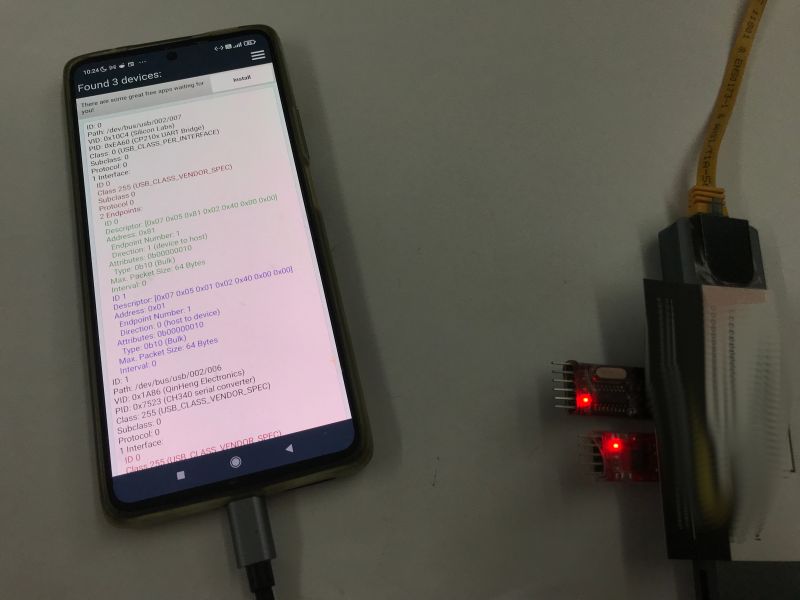 Will a USB C splitter/hub work with a smartphone? Experiments, wired ethernet, UART