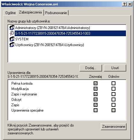 Konta użytkowników. Ograniczenia dla konta gościa.