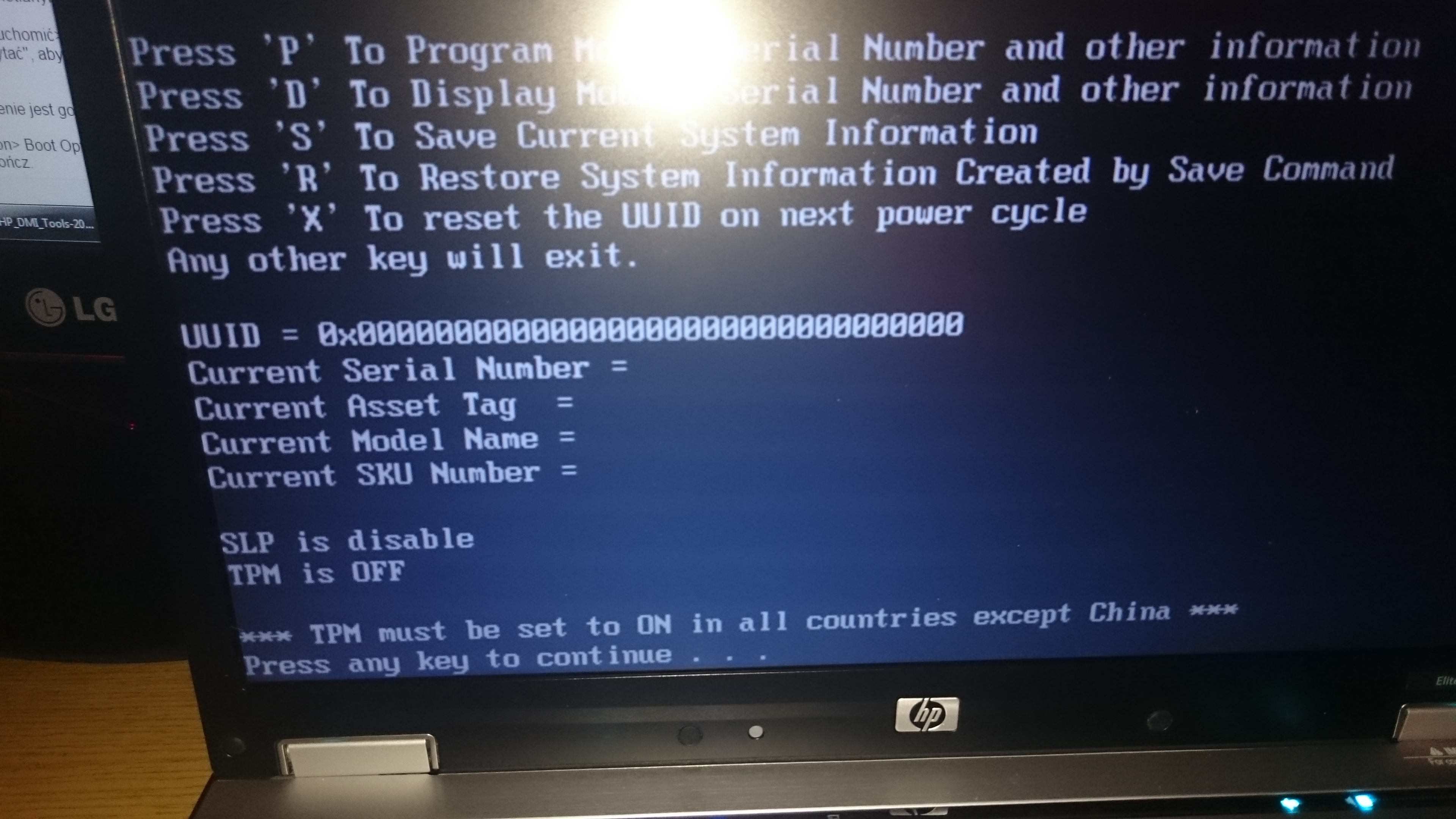 Hp invalid serial number fix