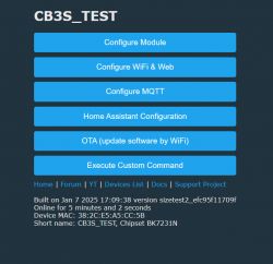 IoT controller software interface screen with configuration options.