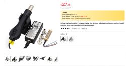 Soldering station 8858 with digital hot air gun and accessories.