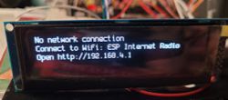 OLED display showing a network connection error message.