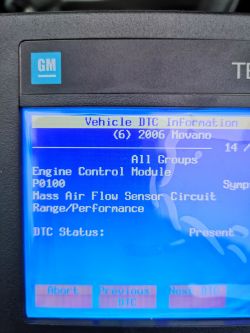 Opis pinów map sensor na Movano 2,5cdti 2006r. - Błąd P100