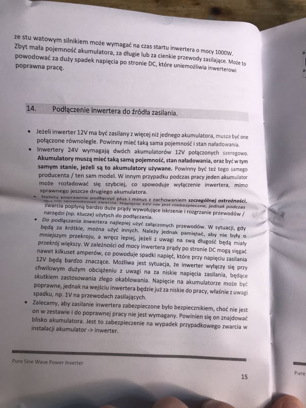 Instrukcja podłączenia inwertera do źródła zasilania
