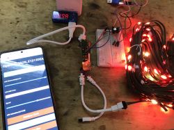 WS2812 LED Controller Installation with OpenBeken LED controller setup with a smartphone and Christmas LED lights