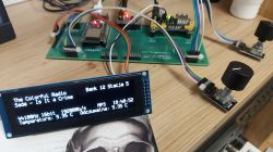 Electronic circuit with a display and encoders on a desk