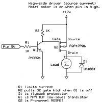 MOSFET-P Channel Control with Arduino - Selecting 1A P-Type Transistor for Direct 5V Drive